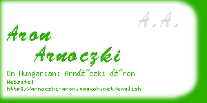 aron arnoczki business card